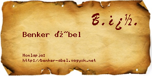 Benker Ábel névjegykártya
