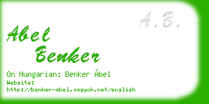 abel benker business card